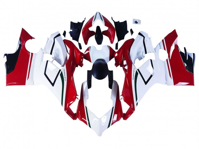 Ducati Panigale V4 V4S Motorrad Verkleidung 2018-2019 - Weiss Rot Grun Glanzendes Schwarz