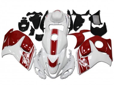 Suzuki GSXR 1300 Hayabusa Motorrad Verkleidung 2008-2020 - Weiss Rot