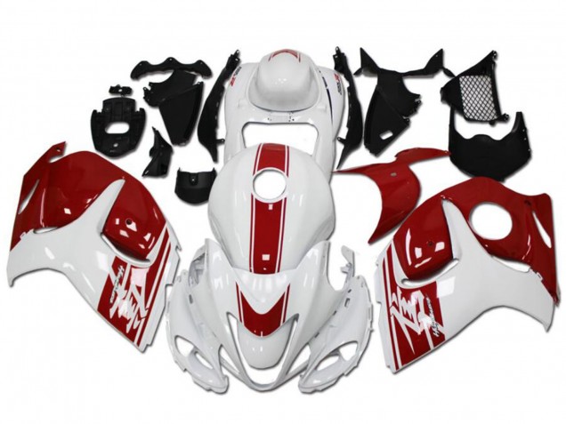 Suzuki GSXR 1300 Hayabusa Motorrad Verkleidung 2008-2020 - Weiss Rot