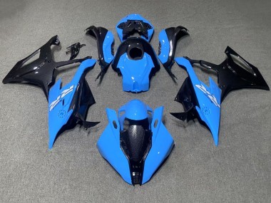 BMW S1000RR Motorrad Verkleidung 2019-2022 - Blau Schwarz Carbonfaser