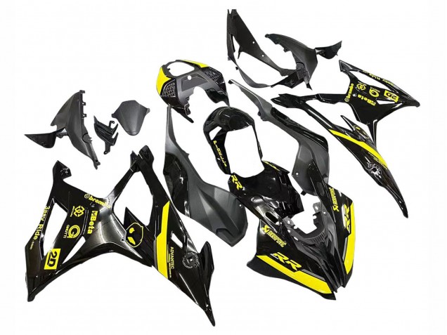 BMW S1000RR Motorrad Verkleidung 2019-2022 - Glanzendes Schwarz Gelb