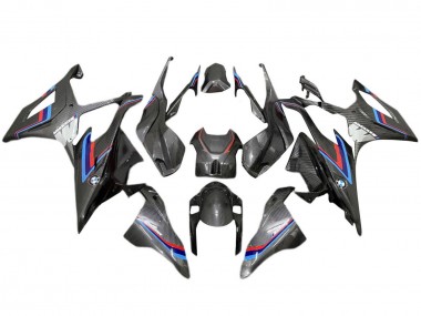 BMW S1000RR Motorrad Verkleidung 2019-2022 - Schwarz Blau Rot Carbonfaser