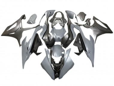 BMW S1000RR Motorrad Verkleidung 2019-2022 - Grau Schwarz Carbonfaser