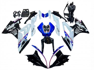 BMW S1000RR Motorrad Verkleidung 2017-2018 - Weiss Blau Glanzendes Schwarz