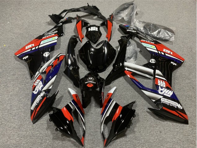 BMW S1000RR Motorrad Verkleidung 2017-2018 - Rot Blau Glanzendes Schwarz