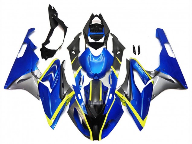 BMW S1000RR Motorrad Verkleidung 2017-2018 - Silber Blau Gelb