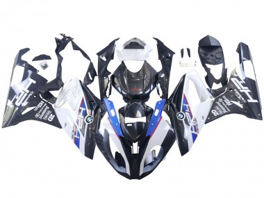 BMW S1000RR Motorrad Verkleidung 2015-2016 - Weiss Blau Schwarz Carbonfaser