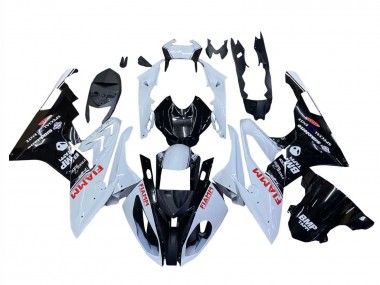 BMW S1000RR Motorrad Verkleidung 2015-2016 - Weiss Glanzendes Schwarz Fiamm