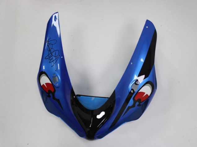 Kawasaki ZX6R Motorrad Verkleidung 2005-2006 - Blau Gelb Schwarz Hai