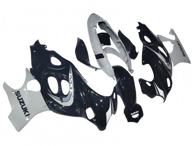 Suzuki GSX600F/GSX750F Motorrad Verkleidung 2004-2006 - Glanzendes Schwarz Grau
