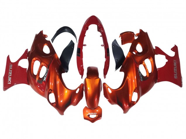 Suzuki GSX600F/GSX750F Motorrad Verkleidung 2004-2006 - Burnt Orange Weiss Logo
