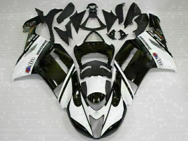 Kawasaki ZX6R Motorrad Verkleidung 2007-2008 - Schwarz Weiss