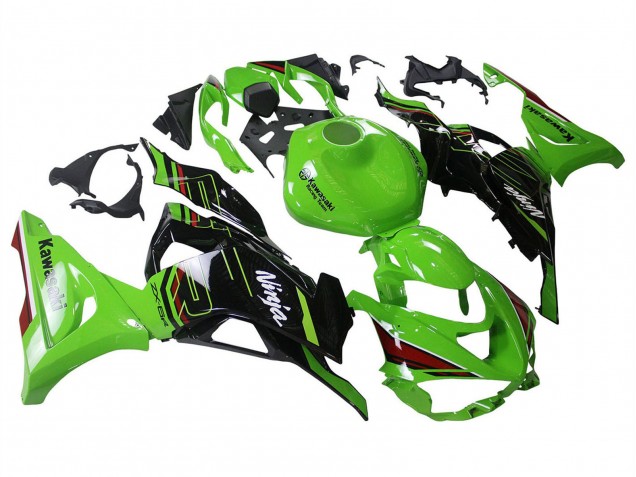 Kawasaki ZX6R Motorrad Verkleidung 2023-2025 - Grun Schwarz