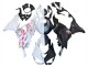 Kawasaki ZX6R Motorrad Verkleidung 2023-2025 - Schwarz Weiss mit Blume