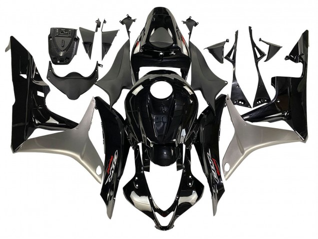 Honda CBR600RR Motorrad Verkleidung Kit 2007-2008 - Silber Glanzendes Schwarz