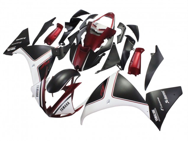 Yamaha YZF 1000 R1 Motorrad Verkleidung 2009-2011 - Rot Weiss Matt Schwarz