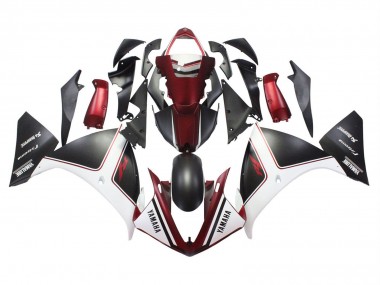 Yamaha YZF 1000 R1 Motorrad Verkleidung 2009-2011 - Rot Weiss Matt Schwarz