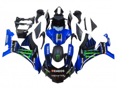 Yamaha YZF 1000 R1 Motorrad Verkleidung 2015-2019 - Blau Matt Schwarz Grun Monster ENEOS