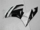 Kawasaki ZX6R Motorrad Verkleidung 2009-2012 - Glanzendes Schwarz Weiss