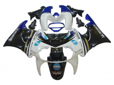 Honda CBR900RR 919 Motorrad Verkleidung 1998-1999 - Weiss Blau Glanzendes Schwarz Konica Minolta