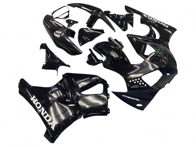 Honda CBR900RR 919 Motorrad Verkleidung 1998-1999 - Glanzendes Schwarz Weiss Aufkleber