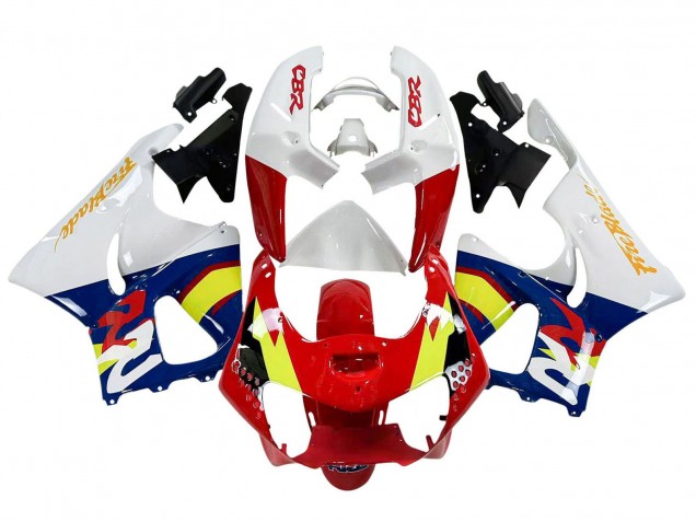 Honda CBR900RR 919 Motorrad Verkleidung 1998-1999 - Weiss Rot Gelb Blau