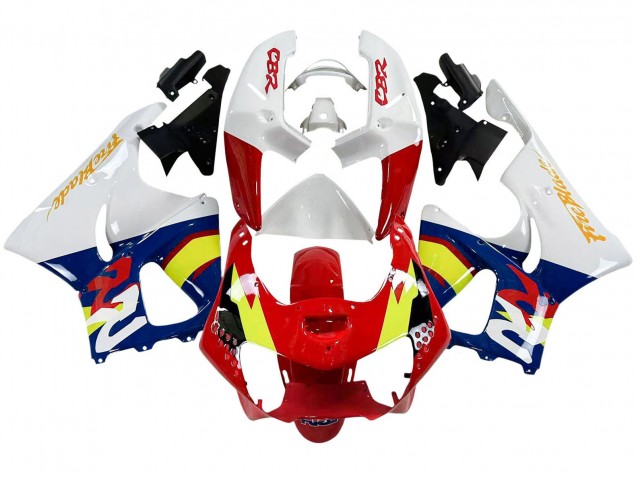 Honda CBR900RR 919 Motorrad Verkleidung 1998-1999 - Weiss Rot Gelb Blau