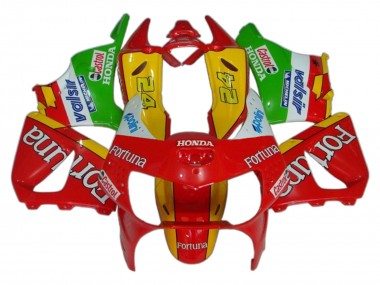Honda CBR900RR 919 Motorrad Verkleidung 1998-1999 - Rot Gelb Grun Weiss Fortuna Castrol