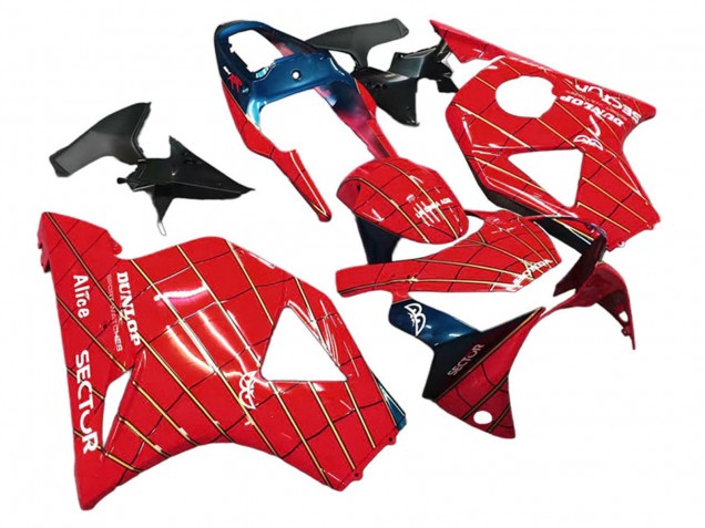 Honda CBR900RR 954 Motorrad Verkleidung 2002-2003 - Rot Dunkel Blau Dunlop