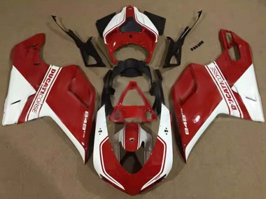 Ducati 848 Motorrad Verkleidung 2007-2014 - Weiss Rot Corse