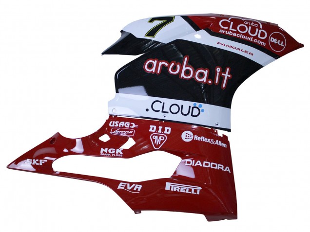 Ducati 959/1299 Motorrad Verkleidung 2015-2020 - Weiss Rot Schwarz Aruba 7