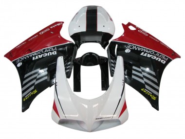 Ducati 748/916/996/998 Motorrad Verkleidung 1993-2005 - Weiss Rot Glanzendes Schwarz Rennen Performance