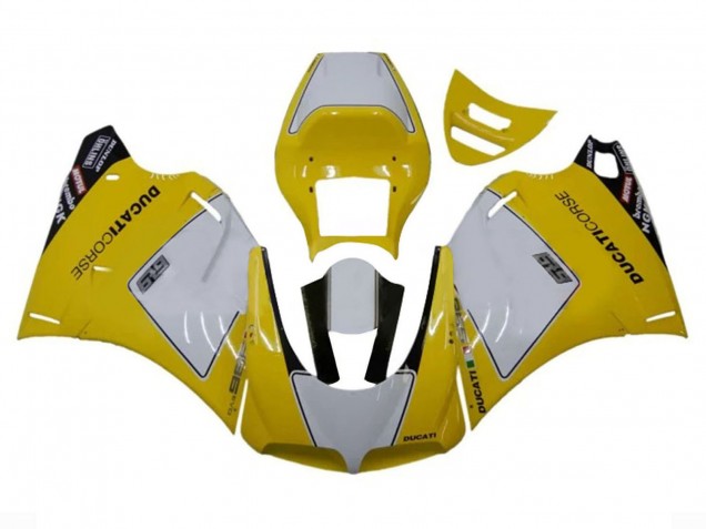 Ducati 996 Motorrad Verkleidung 1993-2005 - Weiss Gelb Glanzendes Schwarz Corse Performance