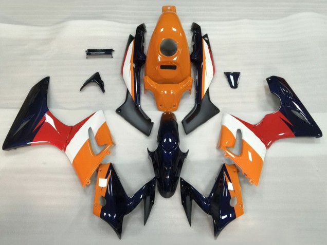 Honda CBR125R Motorrad Verkleidung 2002-2006 - Orange Weiss Rot Glanzendes Schwarz