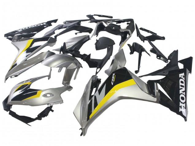 Honda CBR500R Motorrad Verkleidung 2022-2023 - Silber Gelb Glanzendes Schwarz