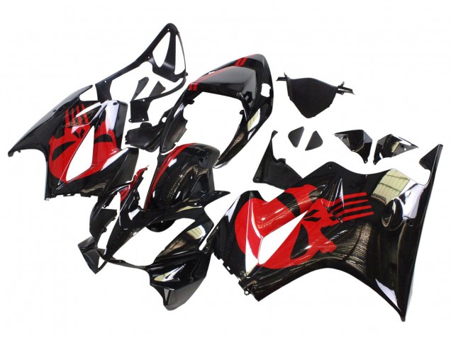 Honda VFR 800 Motorrad Verkleidung 2002-2013 - Glanzendes Schwarz Rot