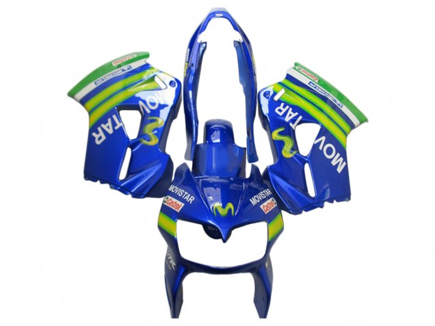Honda VFR 800 Motorrad Verkleidung 2002-2013 - Blau Grun Weiss MoviStar Castrol