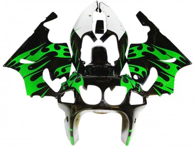 Kawasaki ZX7R Motorrad Verkleidung 1996-2003 - Grun Glanzendes Schwarz Weiss