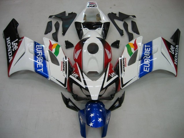 Honda CBR1000RR Motorrad Verkleidung 2004-2005 - Weiss Blau Rot Glanzendes Schwarz Stern EuroBet Lee