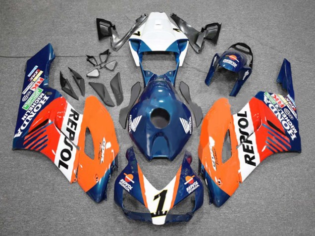 Honda CBR1000RR Motorrad Verkleidung 2004-2005 - Orange Weiss Rot Blau Repsol