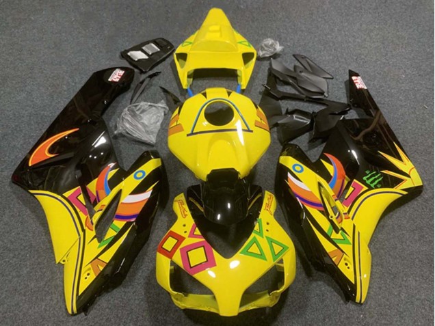 Honda CBR1000RR Motorrad Verkleidung 2004-2005 - Gelb Glanzendes Schwarz Orange