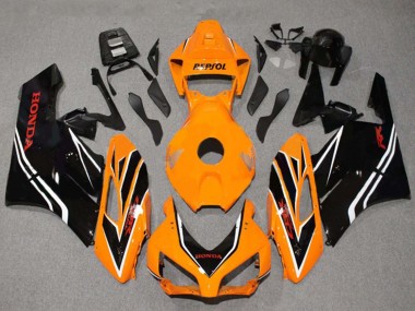 Honda CBR1000RR Motorrad Verkleidung 2004-2005 - Orange Weiss Glanzendes Schwarz Streifen