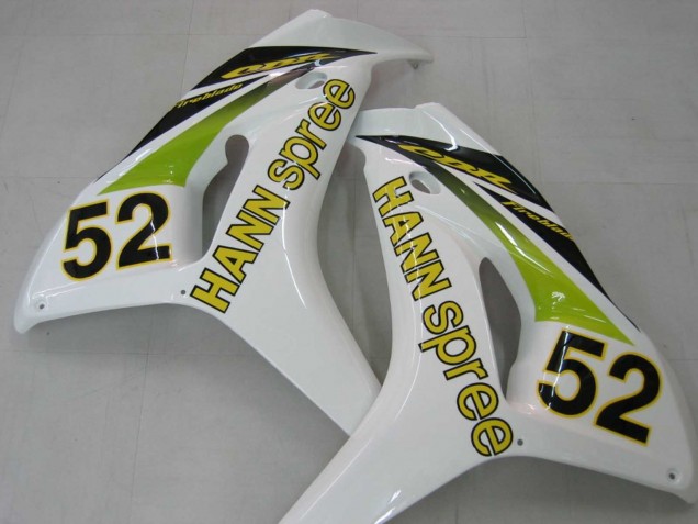 Honda CBR1000RR Motorrad Verkleidung 2006-2007 - Weiss Grun Glanzendes Schwarz Hannspree 52