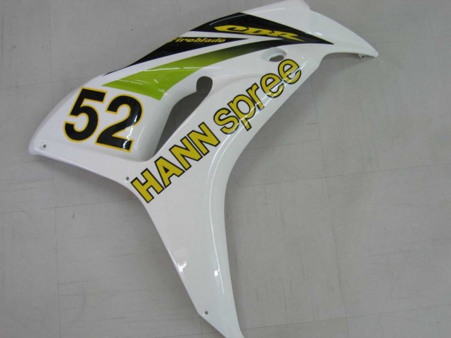 Honda CBR1000RR Motorrad Verkleidung 2006-2007 - Weiss Grun Glanzendes Schwarz Hannspree 52