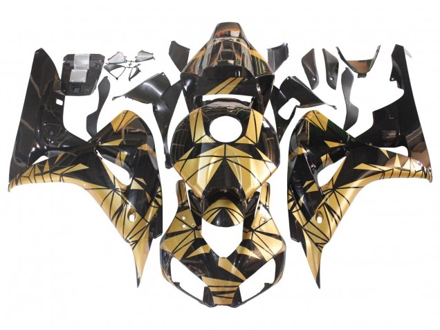 Honda CBR1000RR Motorrad Verkleidung 2006-2007 - Gold Glanzendes Schwarz