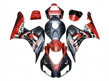 Honda CBR1000RR Motorrad Verkleidung 2006-2007 - Rot Matt Schwarz Monster Hai