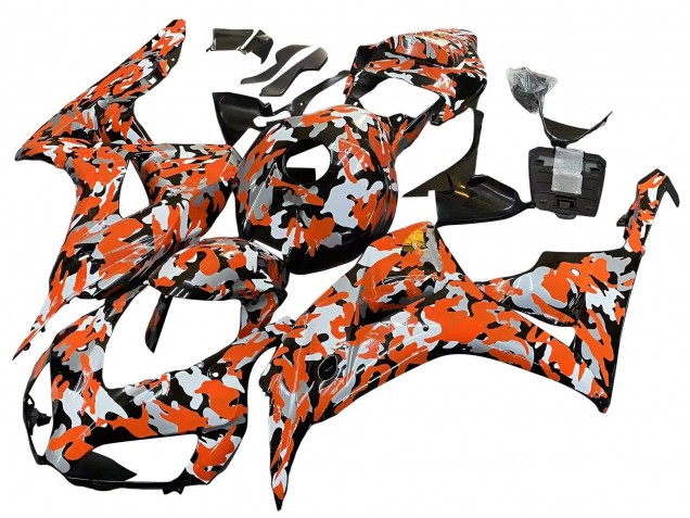 Honda CBR1000RR Motorrad Verkleidung 2006-2007 - Schwarz Orange Silber Camouflage
