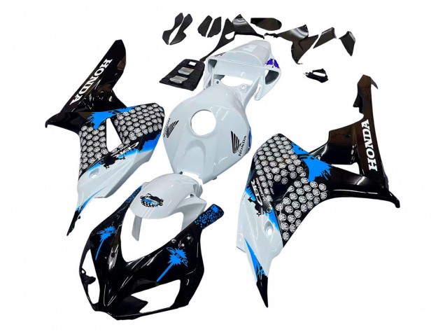 Honda CBR1000RR Motorrad Verkleidung 2006-2007 - Weiss Blau Glanzendes Schwarz