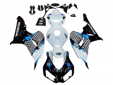Honda CBR1000RR Motorrad Verkleidung 2006-2007 - Weiss Blau Glanzendes Schwarz