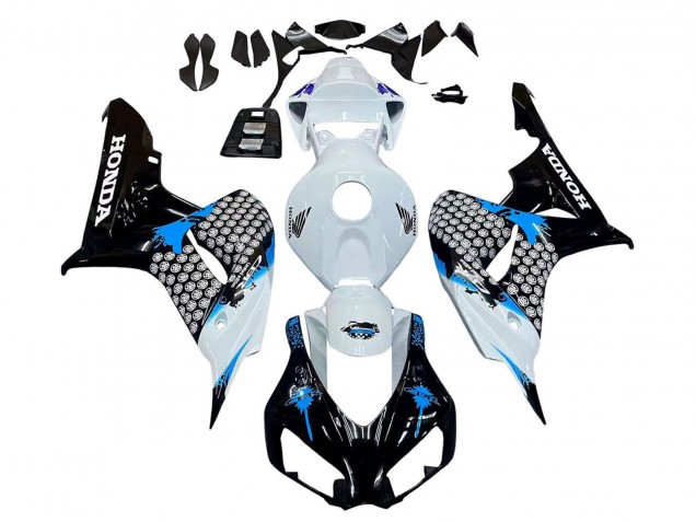 Honda CBR1000RR Motorrad Verkleidung 2006-2007 - Weiss Blau Glanzendes Schwarz
